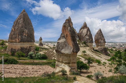 Rocks in form of huge phalli valley Love, Cappadocia, Turkey