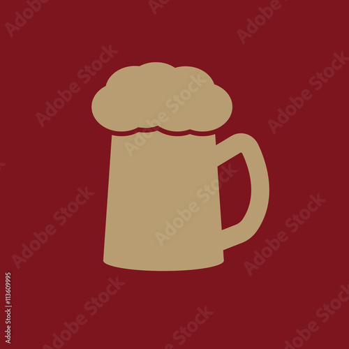 The glass of beer icon. Pub and kvass, alcohol, drink symbol. Flat