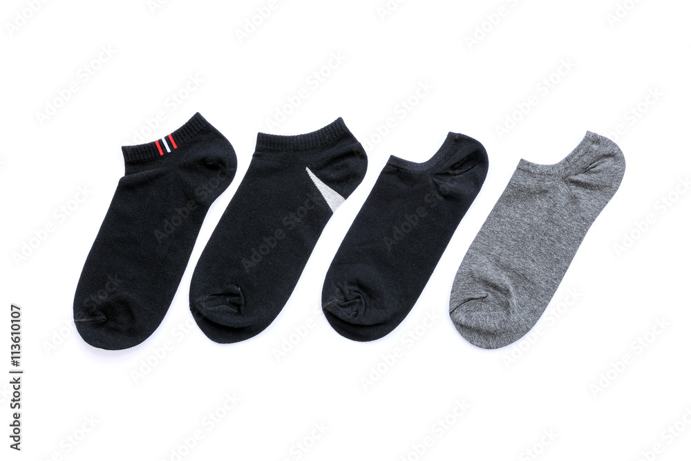 Group of short cotton socks isolated on white background. Group of short cotton socks isolated on white background.
