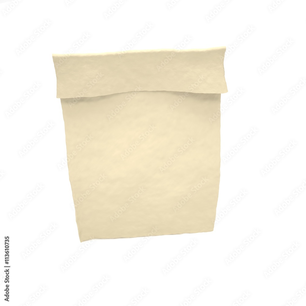 Lunch bag on white. 3d rendering. Lunch bag on white. 3d rendering.