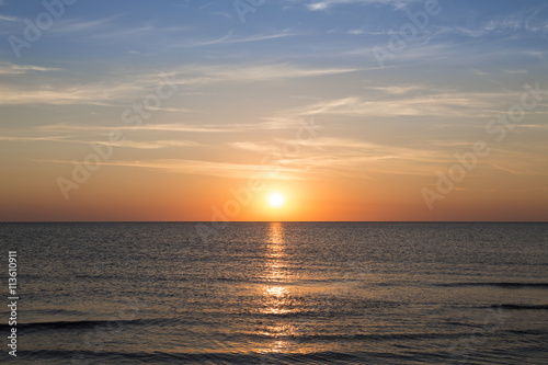 ocean landscape with sunset for backgrounds