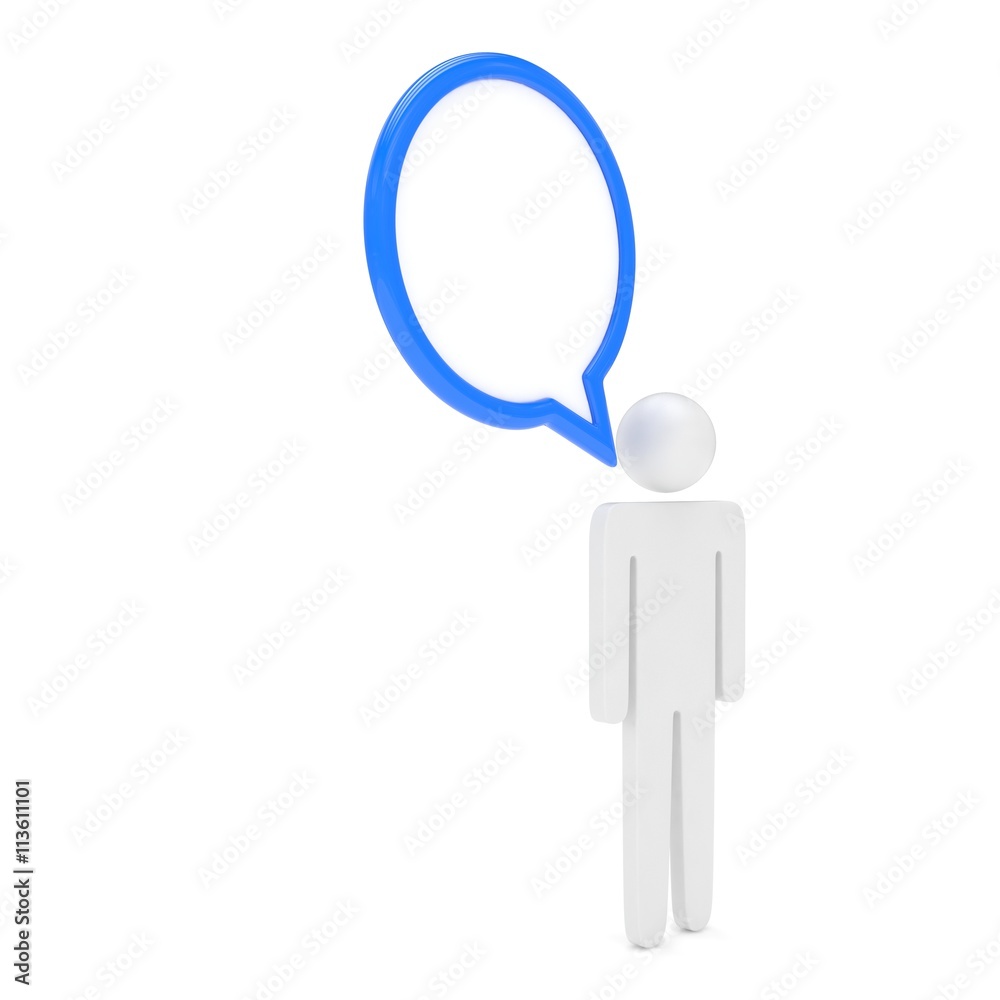 3d man with talk bubbles isolated over a white background. 3d rendering. 3d man with talk bubbles isolated over a white background. 3d rendering.
