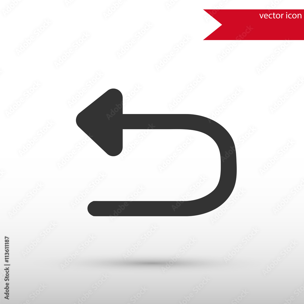 Arrow back undo previous action. Black icon vector and jpg. Arrow back undo previous action. Black icon vector and jpg.