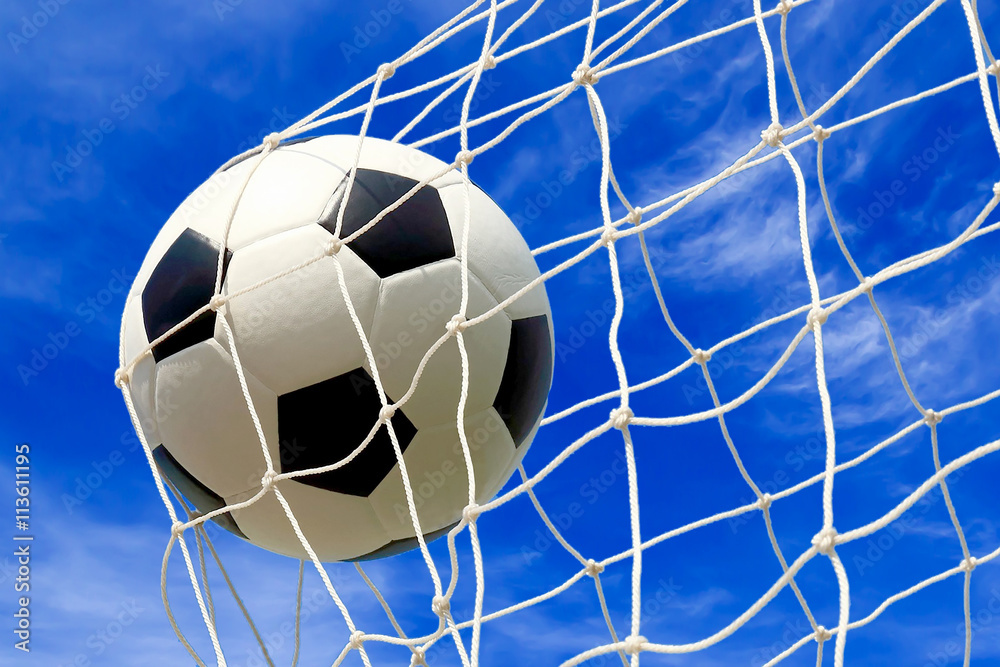 Naklejka premium Fußball im Tornetz