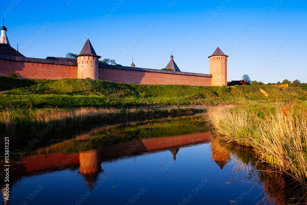 The wall with towers of the Saviour Monastery of St. Euthymius i