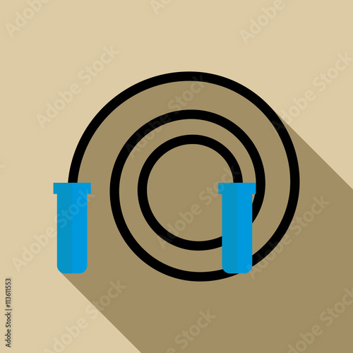 Skipping rope icon, flat style