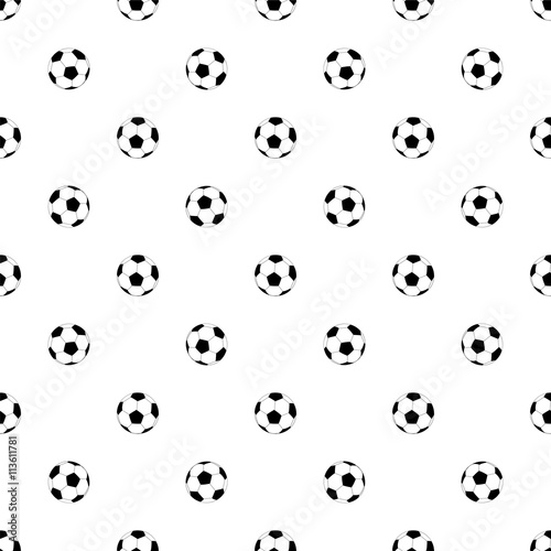 Seamless pattern with soccer balls on white background © Elena Titova