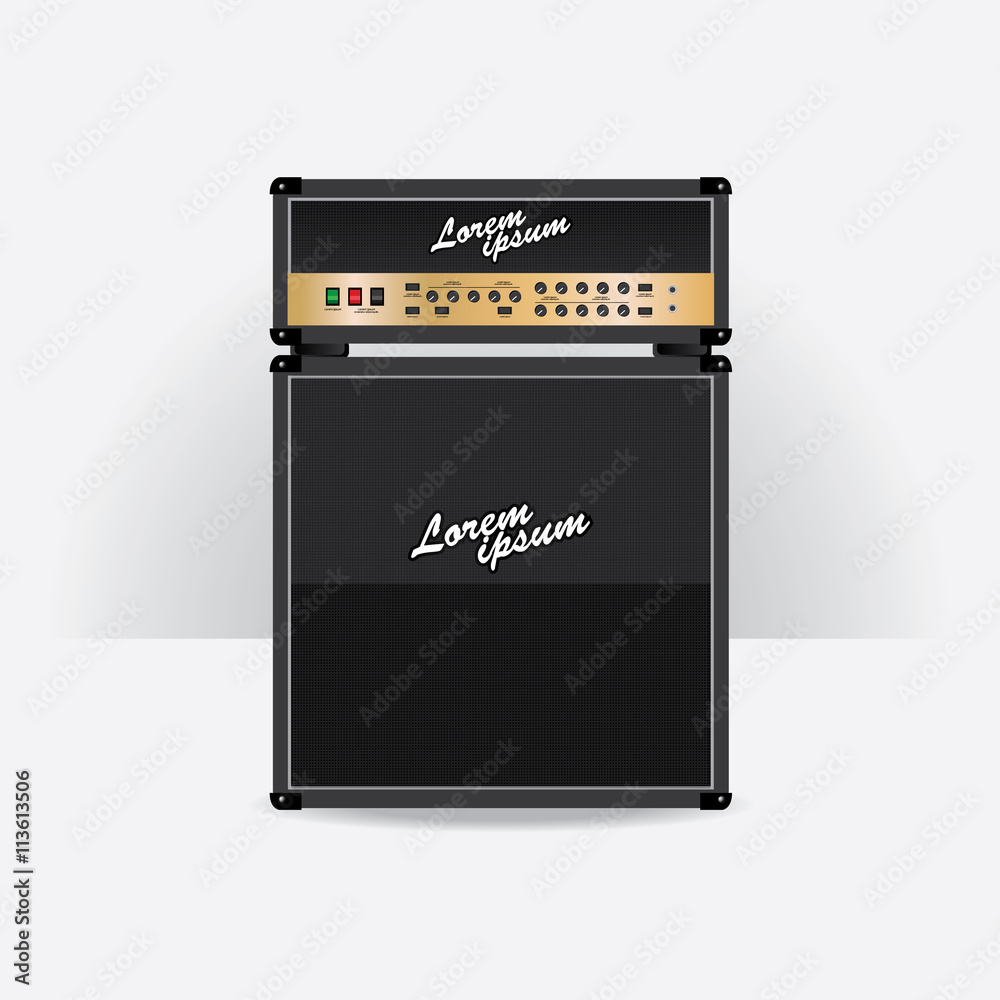 Obraz premium Guitar amplifier set vector illustration