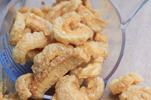 Crispy fried pork skin