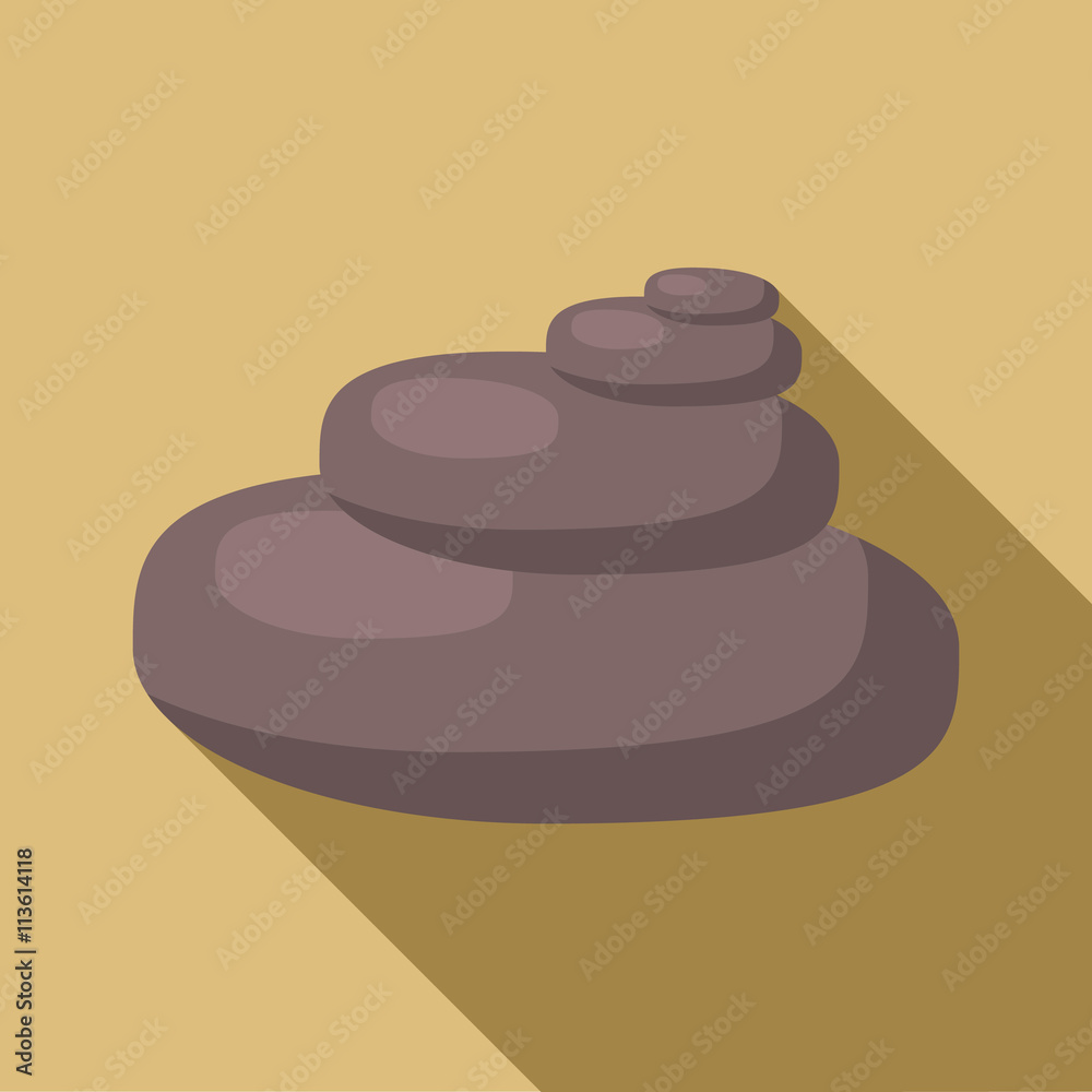 Zen basalt stones icon, flat style Zen basalt stones icon, flat style