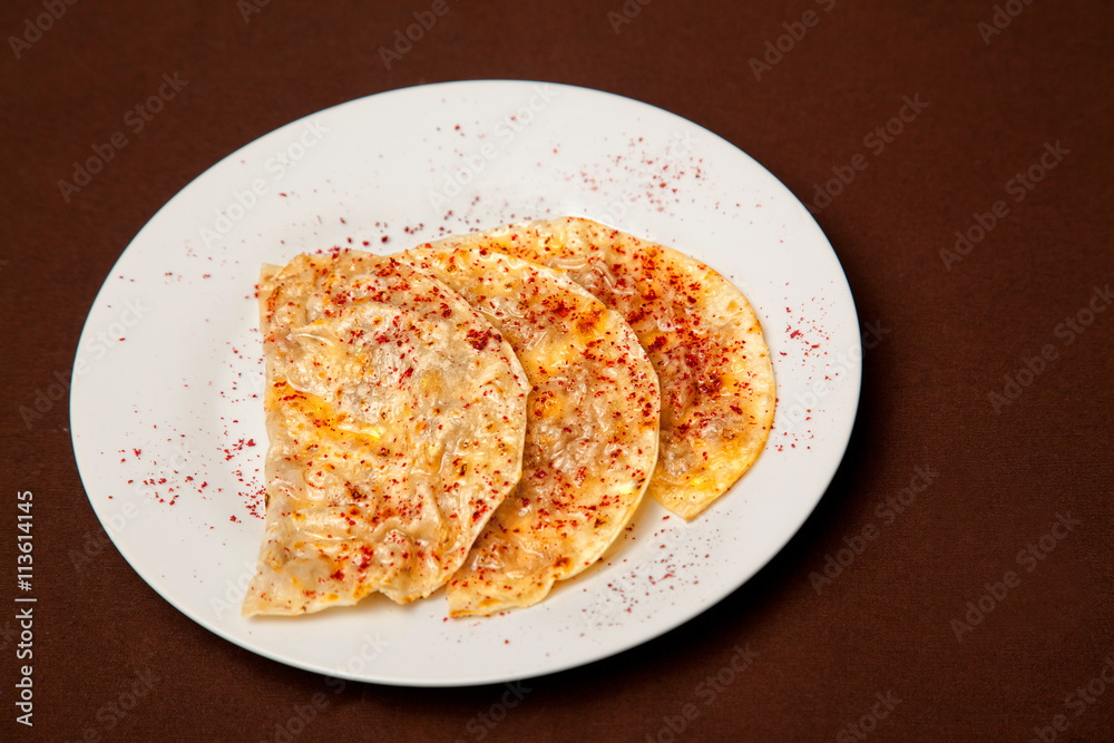 Tortillas with meat and cheese in Georgian Tortillas with meat and cheese in Georgian