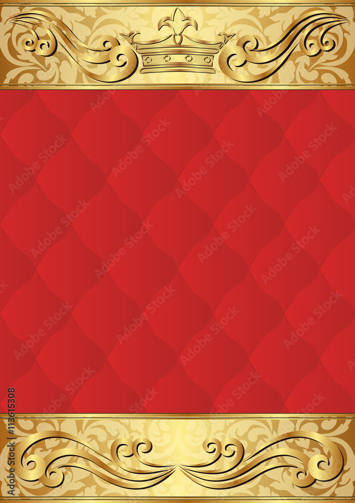 royal background with golden crown and ornament
