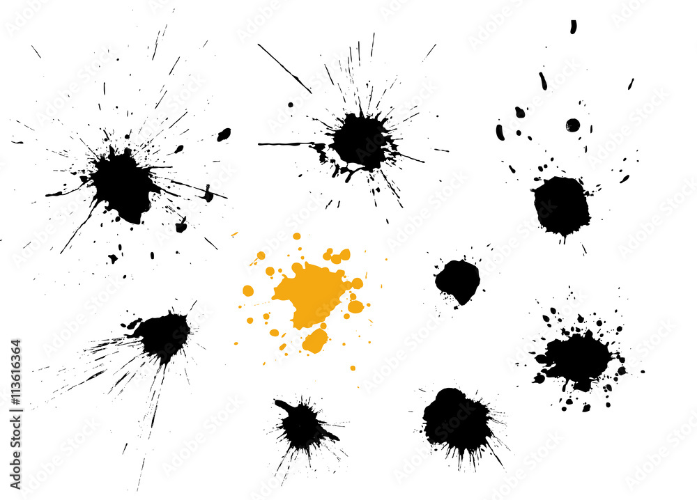 Set of paint splashes isolated on white Set of paint splashes isolated on white