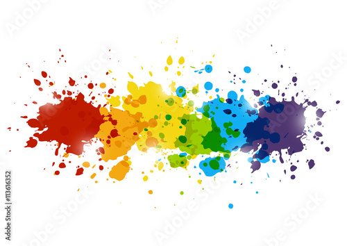 Rainbow paint splashes for Your design