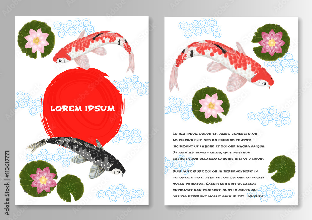 Carp Koi Asian style template brochure