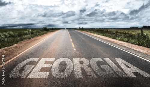 Georgia written on the road