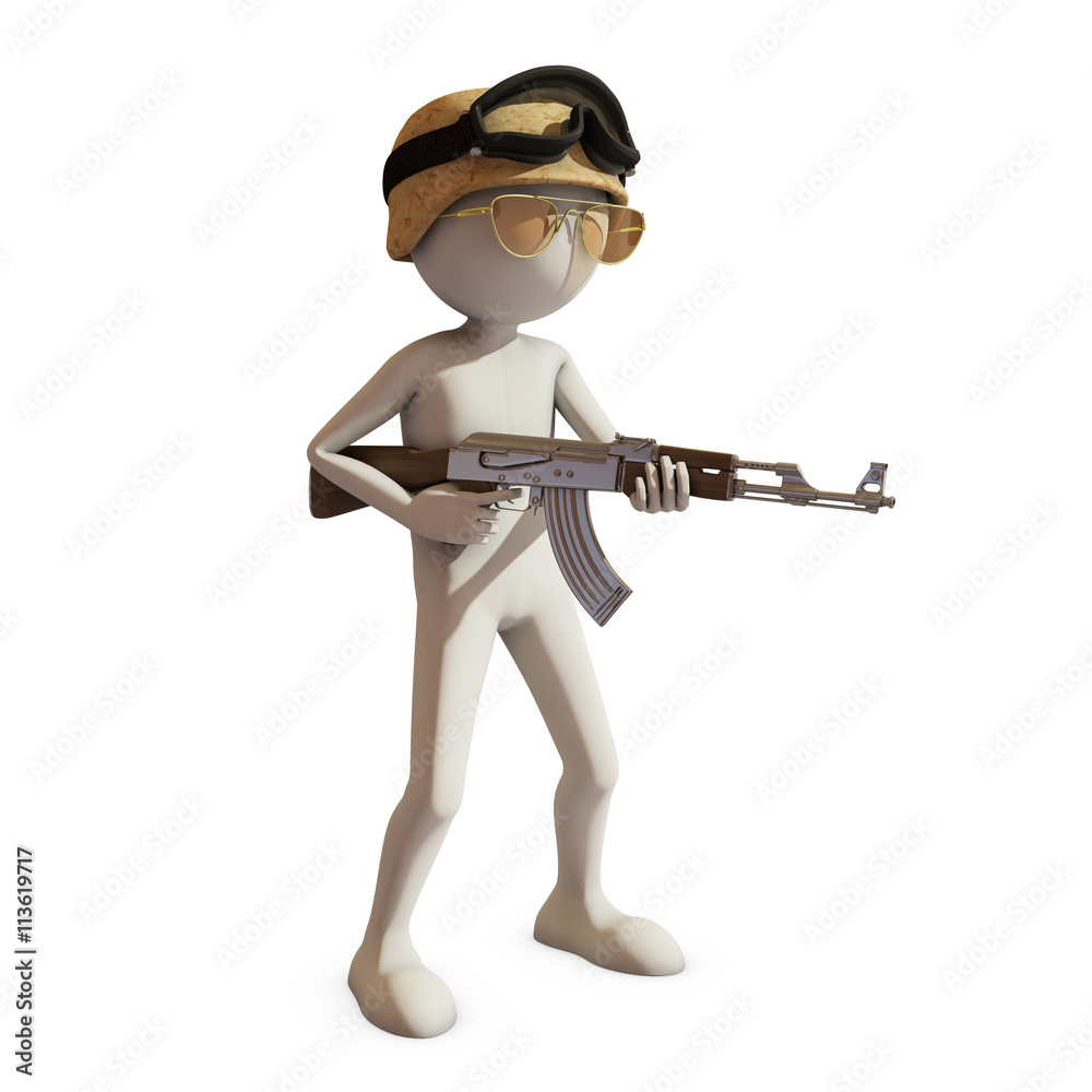 soldier isolated on white background, 3d rendering soldier isolated on white background, 3d rendering