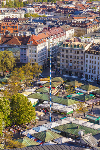 Germany, Munich, view to Viktualienmarkt from above photo