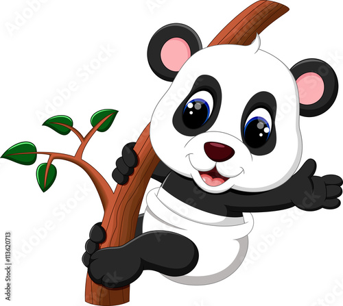 Fototapeta Naklejka Na Ścianę i Meble -  illustration of cute baby panda cartoon