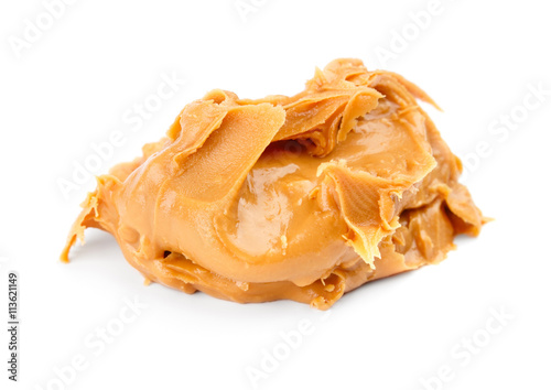 Peanut butter spread isolated on white 
