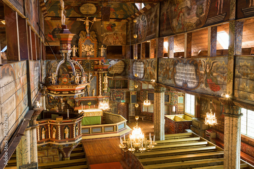 Inside view of an old Wooden Church © Lars Johansson