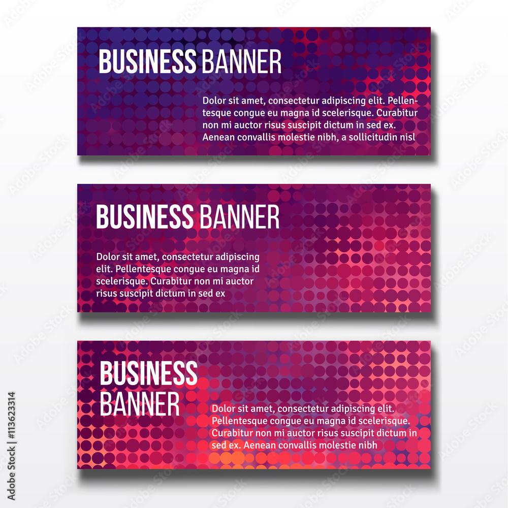 Set of three business banners Set of three business banners