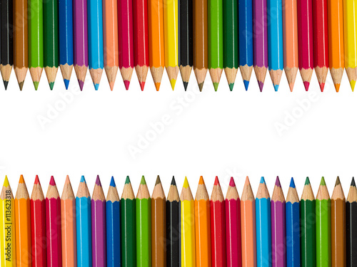 Stock Photo - Multicolored pencils isolated on white background