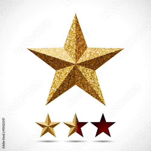 Star with glitter texture and rating template