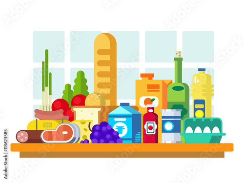 Food set on the table