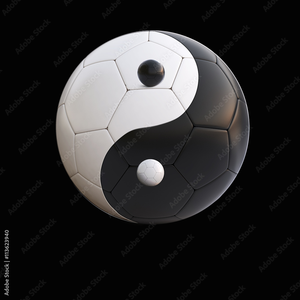 3d illustration of yin yang soccer ball Stock Illustration | Adobe Stock