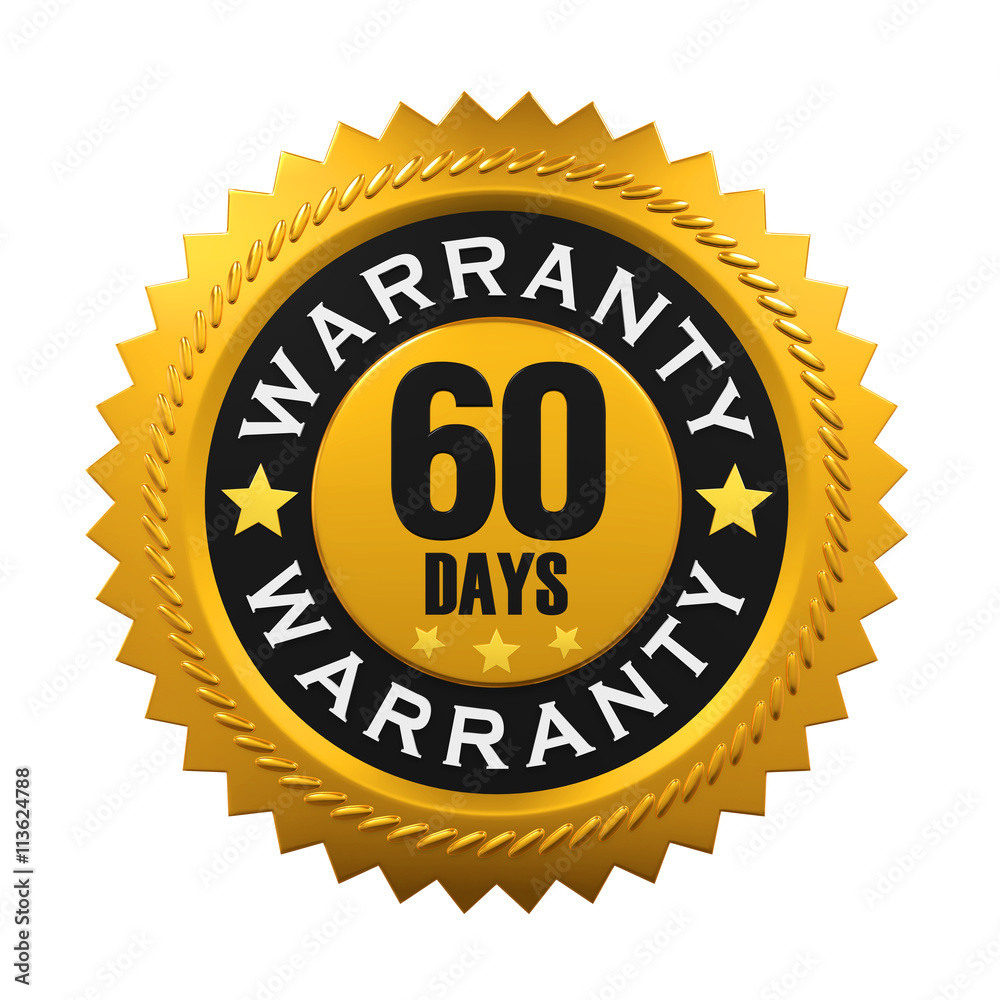 60 Days Warranty Sign. 3D rendering 60 Days Warranty Sign. 3D rendering