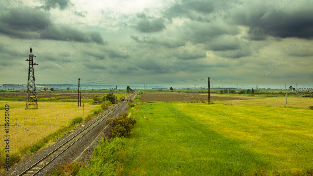 The railroad tracks