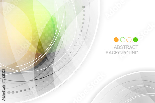 Abstract vector futuristic background. Green and orange glow.