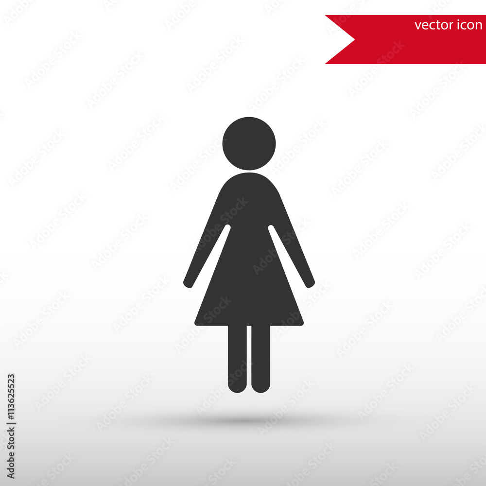 Woman black icon vector and jpg. Flat style object. Art picture