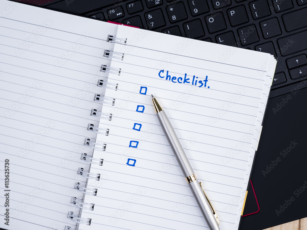 Checklist on laptop 4 Checklist on laptop 4