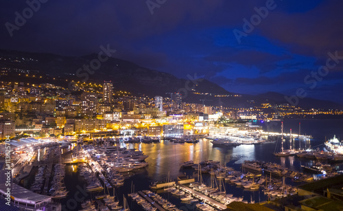 Yacht port in Monaco by night © Katerina Tretiakova