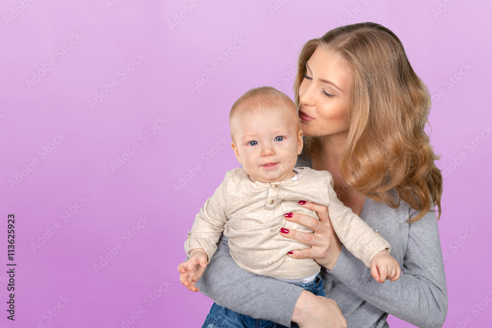 Happy young mother and her son Happy young mother and her son