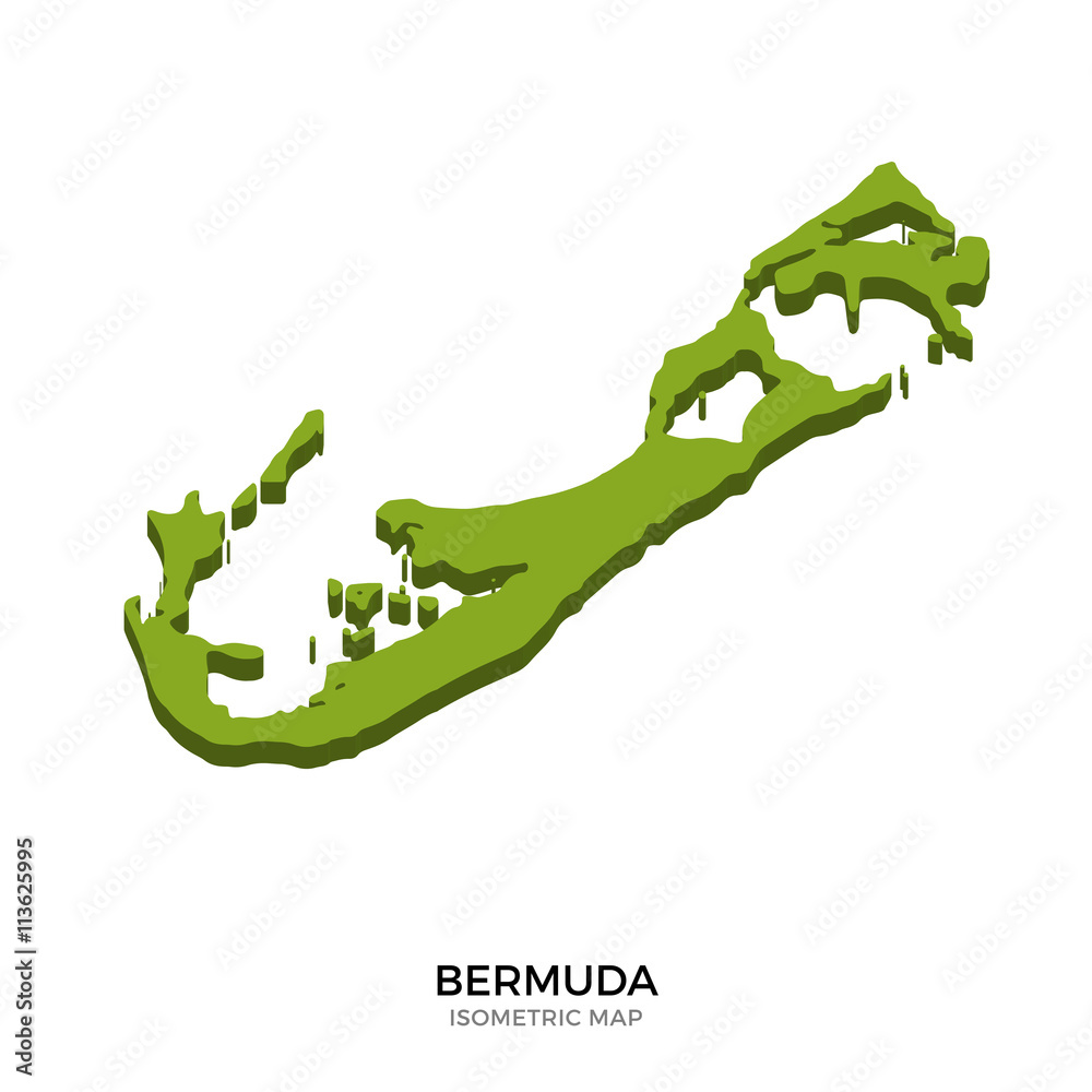Isometric map of Bermuda detailed vector illustration Stock Vector ...