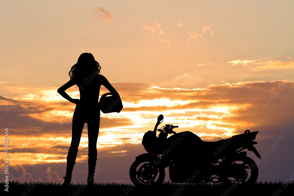 Obraz premium woman motorcyclist