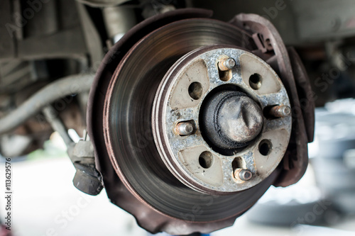 Car service, brake disc and pads, fix disc brake and car, car industrial