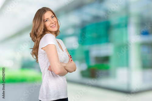 portrait of attractive caucasian smiling woman Free Download portrait of attractive caucasian smiling woman - GFXLoad