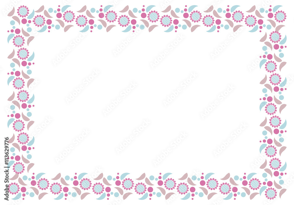 Elegant frame with decorative sunflowers silhouettes in a blue color. Vector clip art. Elegant frame with decorative sunflowers silhouettes in a blue color. Vector clip art.