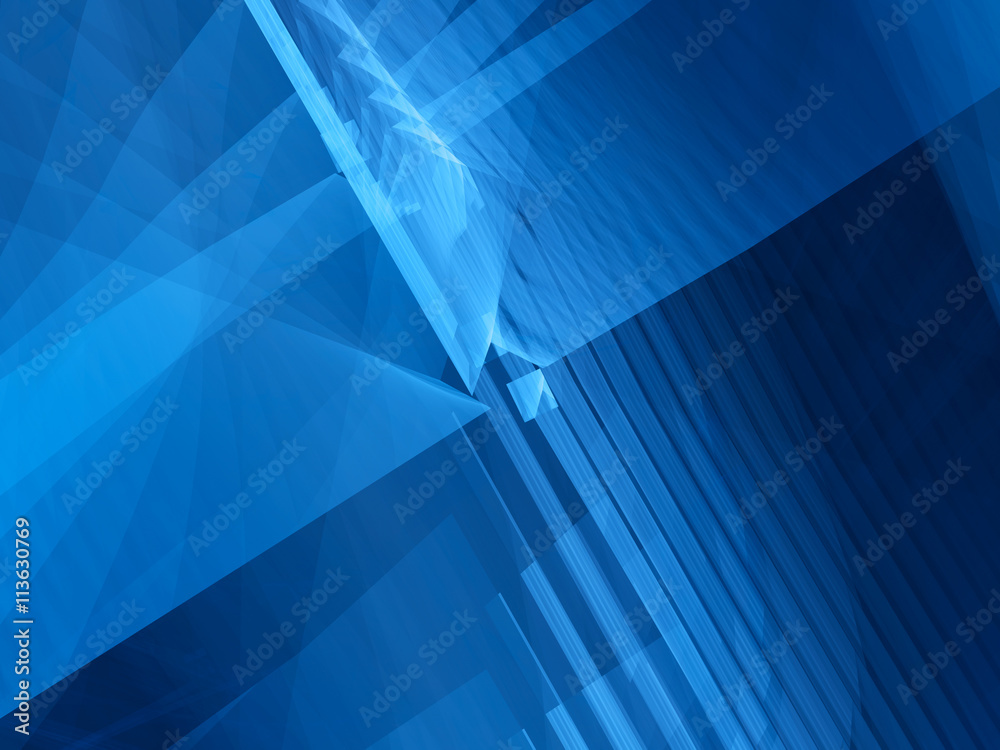 Obraz premium Blue glowing technology stripes abstract background