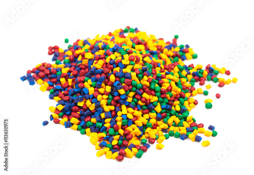Obraz na plátně tinted plastic granulate for injection moulding process