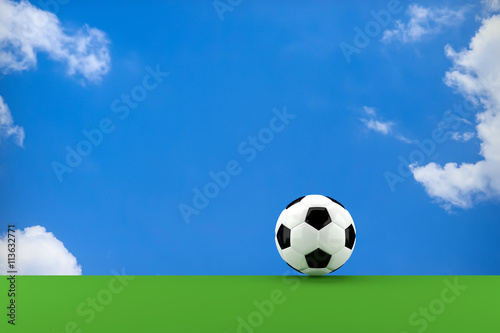 classic soccer ball or football  free copy space  3D rendering or 3D illustration