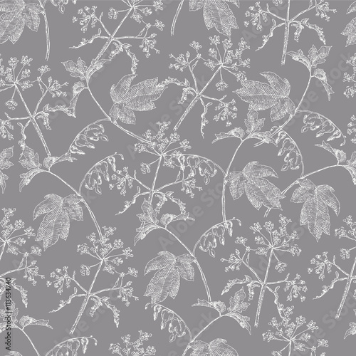 Seamless abstract hand-drawn waves pattern. Gorgeous seamless floral background