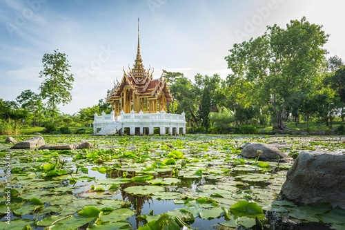 Pavilion thai. Traditional thai architecture in the thai style,