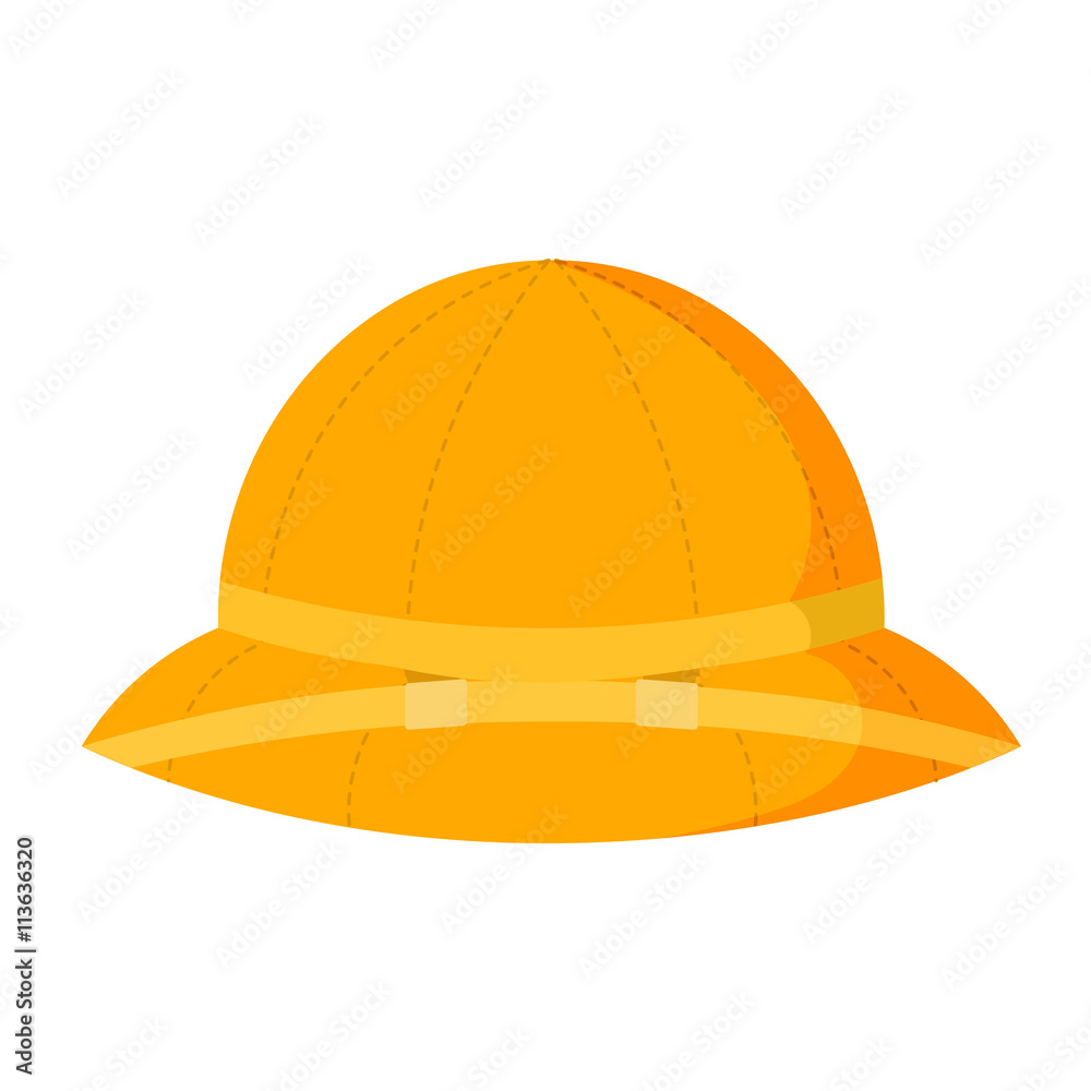 Cork helmet. Tropical helmet on a white background. Stock vector