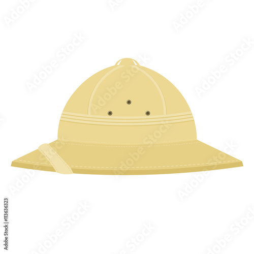 Cork helmet. Tropical helmet on a white background. Item of equi