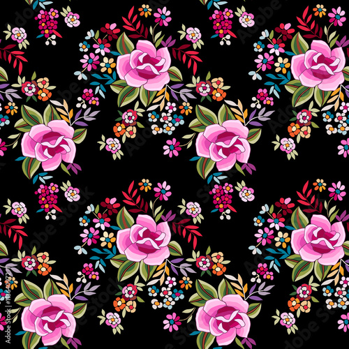 Manton Shawl, Spanish Floral Print ~ seamless background